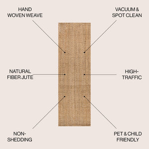 HomeRoots 10' Natural Jute Handmade Runner Rug – Durable, Artisanal Design for Hallways & Entryways, Eco-Friendly 684928