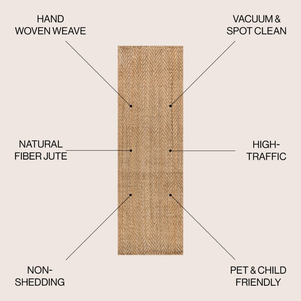 HomeRoots 10' Natural Jute Handmade Runner Rug – Durable, Artisanal Design for Hallways & Entryways, Eco-Friendly 684928