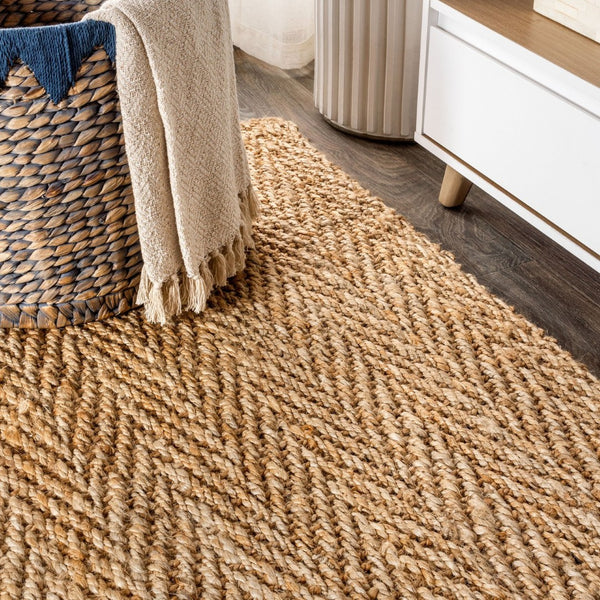 HomeRoots 10' Natural Jute Handmade Runner Rug – Durable, Artisanal Design for Hallways & Entryways, Eco-Friendly 684928
