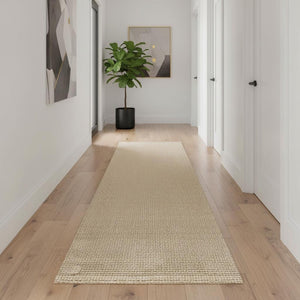 HomeRoots 10' Ivory Jute Handmade Runner Rug - Durable, Eco-Friendly, Elegant Design for Hallways & Kitchens 684936