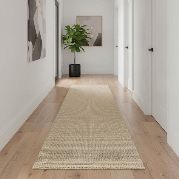 HomeRoots 10' Ivory Jute Handmade Runner Rug - Durable, Eco-Friendly, Elegant Design for Hallways & Kitchens 684936