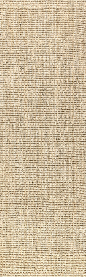 HomeRoots 10' Ivory Jute Handmade Runner Rug - Durable, Eco-Friendly, Elegant Design for Hallways & Kitchens 684936