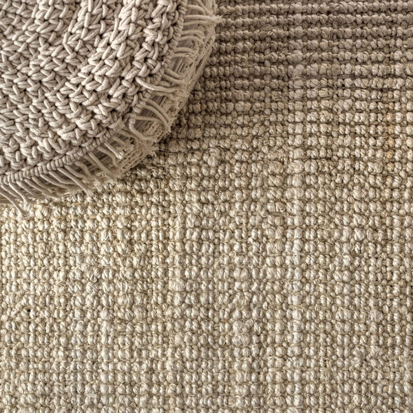 HomeRoots 10' Ivory Jute Handmade Runner Rug - Durable, Eco-Friendly, Elegant Design for Hallways & Kitchens 684936