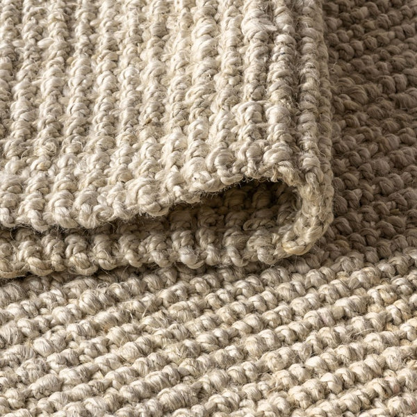 12 Foot Ivory Jute Handwoven Runner Rug Natural Texture for Hallways and Entryways