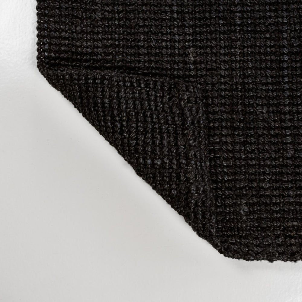 HomeRoots 8' Black Jute Handmade Runner Rug - Stylish, Durable Accent for Hallways and Narrow Spaces, Elegant Design 684940