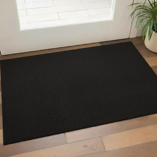 HomeRoots 3' Black Jute Handmade Area Rug - Stylish Natural Texture for Entryways, Bedrooms, and More! 684941