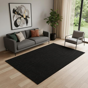 HomeRoots 5' Black Jute Handmade Area Rug - Chic, Durable, and Versatile for Living Rooms, Bedrooms & More! 684943