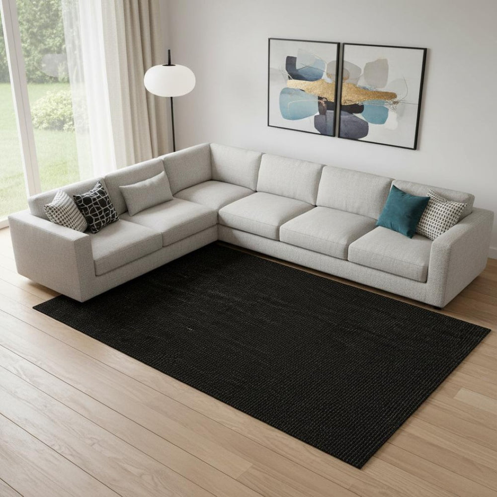 HomeRoots 8' X 10' Black Jute Handmade Area Rug – Durable, Stylish, and Perfect for Any Room Décor! 684944