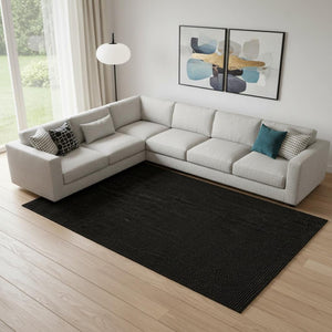 HomeRoots 8' X 10' Black Jute Handmade Area Rug – Durable, Stylish, and Perfect for Any Room Décor! 684944