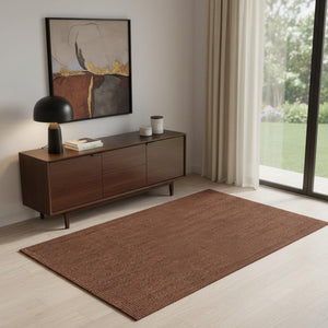 HomeRoots 4' Jute Handmade Area Rug - Natural Woven Elegance for Contemporary Spaces, Low-Maintenance Comfort 684947