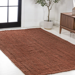 HomeRoots 4' Jute Handmade Area Rug - Natural Woven Elegance for Contemporary Spaces, Low-Maintenance Comfort 684947
