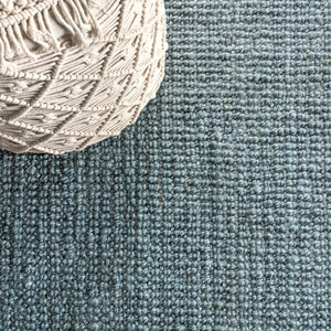 HomeRoots 16' Light Blue Jute Runner Rug - Handcrafted Fringe Accent for Coastal & Contemporary Spaces 684964