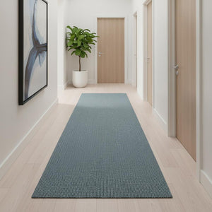 HomeRoots 16' Light Blue Jute Runner Rug - Handcrafted Fringe Accent for Coastal & Contemporary Spaces 684964