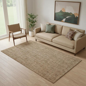 Handwoven Natural Jute Area Rug Eco Friendly Organic Texture for Modern Living Spaces