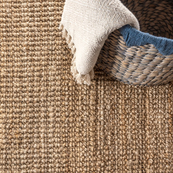 Handwoven Natural Jute Area Rug Eco Friendly Organic Texture for Modern Living Spaces