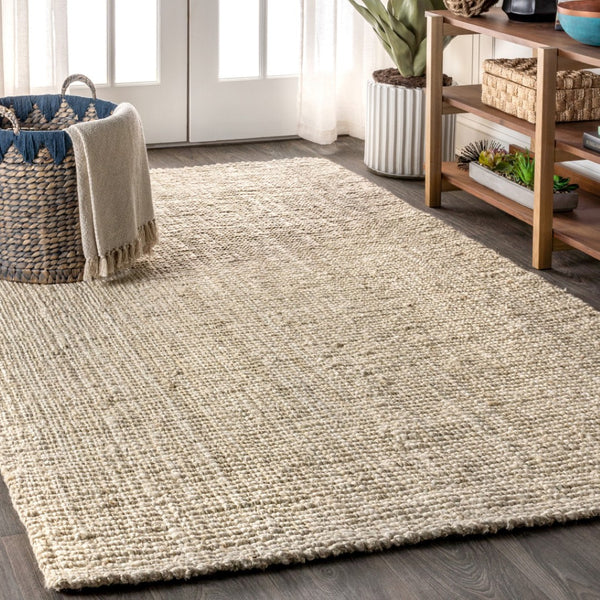 HomeRoots 3' Jute Handmade Area Rug - Versatile Natural Fiber Floor Covering for Cozy, High-Traffic Spaces 684973