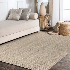 HomeRoots 3' Jute Handmade Area Rug - Versatile Natural Fiber Floor Covering for Cozy, High-Traffic Spaces 684973