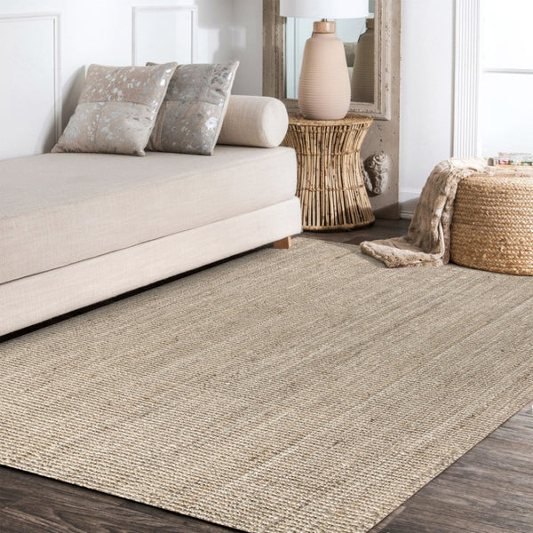 HomeRoots 3' Jute Handmade Area Rug - Versatile Natural Fiber Floor Covering for Cozy, High-Traffic Spaces 684973