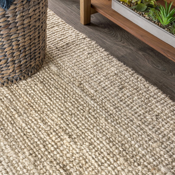 HomeRoots 3' Jute Handmade Area Rug - Versatile Natural Fiber Floor Covering for Cozy, High-Traffic Spaces 684973