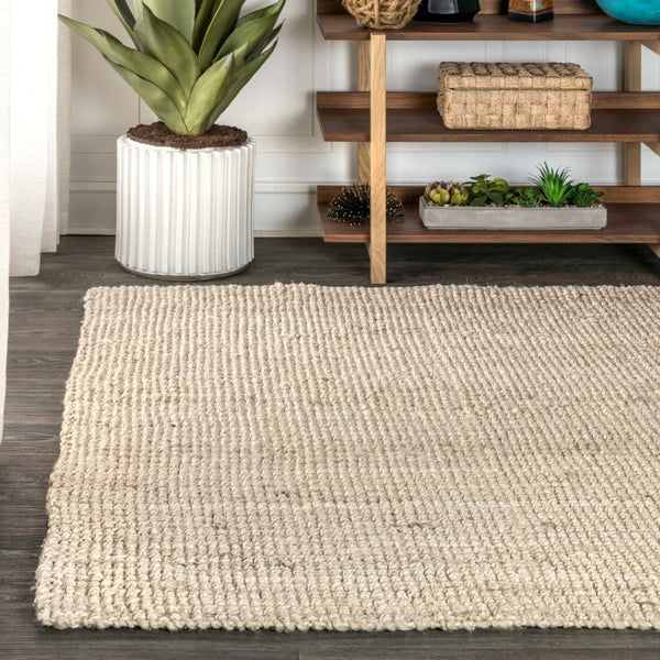 HomeRoots 3' Jute Handmade Area Rug - Versatile Natural Fiber Floor Covering for Cozy, High-Traffic Spaces 684973