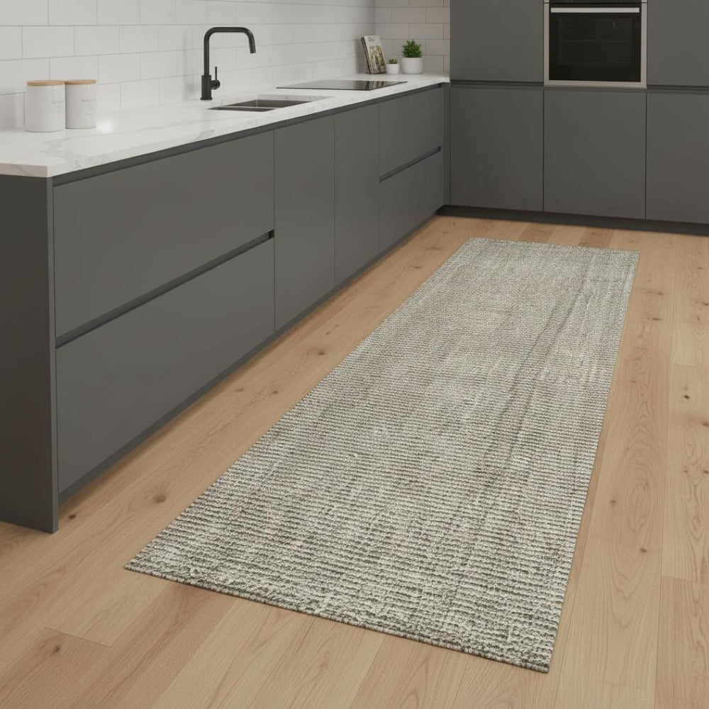 HomeRoots 8' Gray Jute Handmade Runner Rug - Elegant, Durable, Eco-Friendly Accent for Hallways & Kitchens 684977
