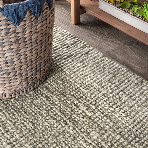 HomeRoots 3' X 5' Gray Jute Handmade Area Rug – Stylish, Durable, and Versatile for Entryways and Living Spaces 684978