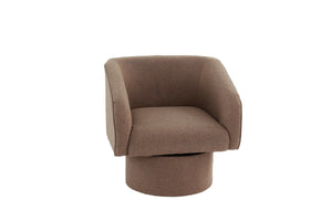 English Elm Classic Swivel Accent Chair with Linen-Like Upholstery, Modern Curved Design, Cozy Cushioning for Living Room Light Coffee 29 L x 20 W x 31 H B011P281855