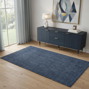 HomeRoots 4' X 6' Navy Blue Jute Handmade Area Rug - Stylish, Durable, and Versatile for Any Small Space Decor 684984