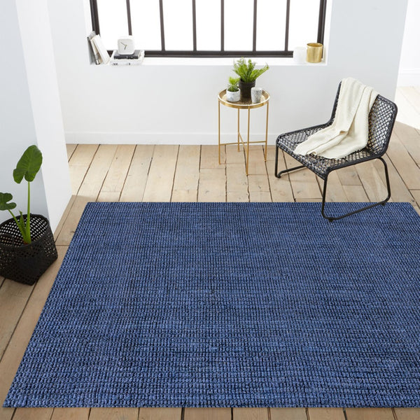 HomeRoots 4' X 6' Navy Blue Jute Handmade Area Rug - Stylish, Durable, and Versatile for Any Small Space Decor 684984
