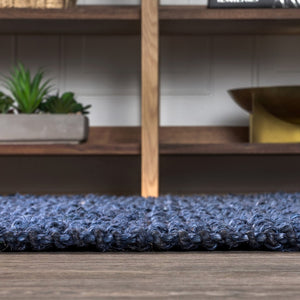 HomeRoots 4' X 6' Navy Blue Jute Handmade Area Rug - Stylish, Durable, and Versatile for Any Small Space Decor 684984