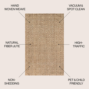 HomeRoots 4' X 6' Natural Jute Handmade Area Rug - Durable, Eco-Friendly, and Perfect for Any Home Decor Style 684999