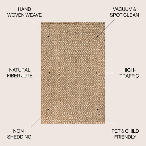 HomeRoots 4' X 6' Natural Jute Handmade Area Rug - Durable, Eco-Friendly, and Perfect for Any Home Decor Style 684999