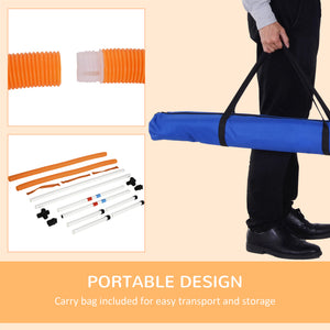 English Elm PawHut 2-in-1 Dog Agility Jumper Tire or Hurdle Bar with Carry Bag, Durable Plastic, Portable Training W2225P249934