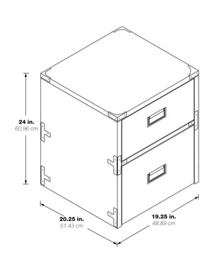 OSP Home Furnishings Wellington 2 Drawer File Cabinet White