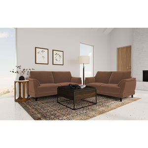 English Elm Dania Tufted Crescent Arm Loveseat Woven Upholstery Retro Mid-century Sitting Room B062P451739