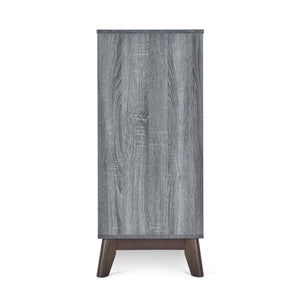 English Elm Christopher Knight Home® - CABINET mid-century modern faux wood storage console with splayed legs, drawers & cubby shelves Grey 67351.00SONGRY