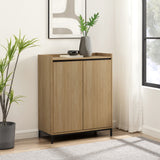 English Elm Walker Edison - Contemporary Minimalist 2-Door Accent Cabinet – Coastal Oak