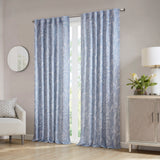 Croscill Home Winslow Modern/Contemporary Floral Curtain Panel (Single) CHM40-0025 Blue