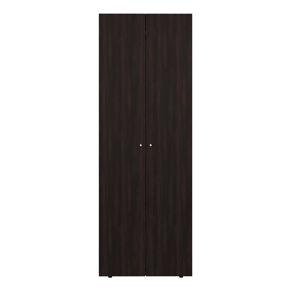 English Elm Armoire, Three-Door Engineered Wood Wardrobe in Walnut and Black Wengue with 3 Shelves for Organized Storage Multi 71.62 L x 20.08 W x 5.12 H B097P369452