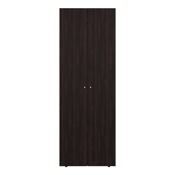 English Elm Armoire, Three-Door Engineered Wood Wardrobe in Walnut and Black Wengue with 3 Shelves for Organized Storage Multi 71.62 L x 20.08 W x 5.12 H B097P369452