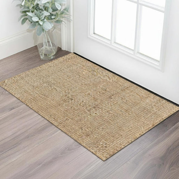 HomeRoots 3' Natural Jute Handmade Area Rug - Durable, Eco-Friendly, Textured Design for Cozy Spaces & Style 685008