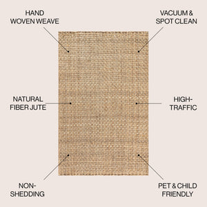 HomeRoots 3' Natural Jute Handmade Area Rug - Durable, Eco-Friendly, Textured Design for Cozy Spaces & Style 685008