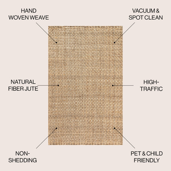 HomeRoots 3' Natural Jute Handmade Area Rug - Durable, Eco-Friendly, Textured Design for Cozy Spaces & Style 685008