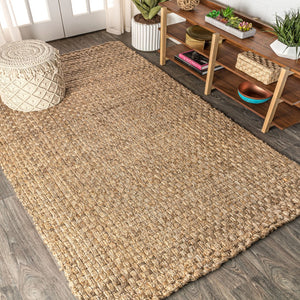 HomeRoots 3' Natural Jute Handmade Area Rug - Durable, Eco-Friendly, Textured Design for Cozy Spaces & Style 685008