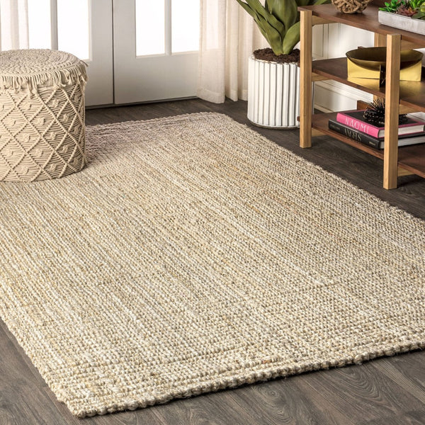 HomeRoots 3' X 5' Ivory Jute Handmade Area Rug - Durable, Textured, and Stylish for Entryways, Bedrooms & More! 685013