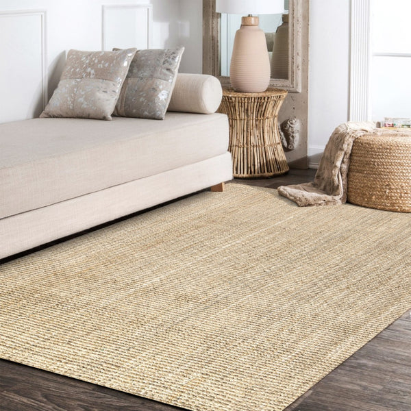 HomeRoots 3' X 5' Ivory Jute Handmade Area Rug - Durable, Textured, and Stylish for Entryways, Bedrooms & More! 685013