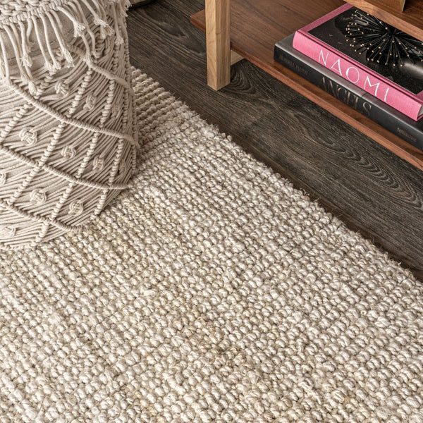 HomeRoots 3' X 5' Ivory Jute Handmade Area Rug - Durable, Textured, and Stylish for Entryways, Bedrooms & More! 685013