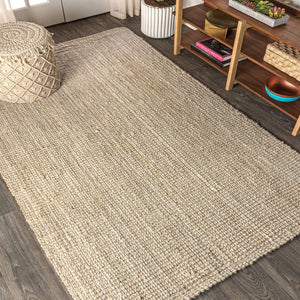HomeRoots 3' X 5' Ivory Jute Handmade Area Rug - Durable, Textured, and Stylish for Entryways, Bedrooms & More! 685013