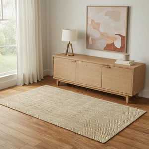 HomeRoots 4' Ivory Jute Handmade Area Rug - Eco-Friendly, Durable Design for Stylish Living Spaces & Versatile Use 685014