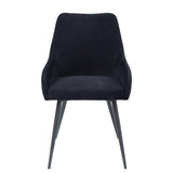 Modern Black Upholstered Side Chairs, Set of 2 - Versatile for Dining, Kitchen, Office, Bedroom, Living Room - Soft Linen, High-Density Foam, Durable Legs - 25x20x33